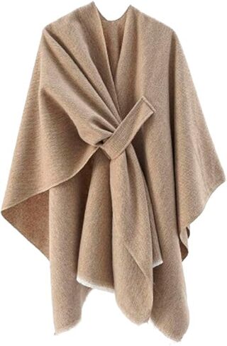 Women's Shawls Wrap Poncho Soft Capes Open Front Cardigan Large Blanket Wraps Shawl Knitted Cloak Cardigan Warm in Saudi Arabia