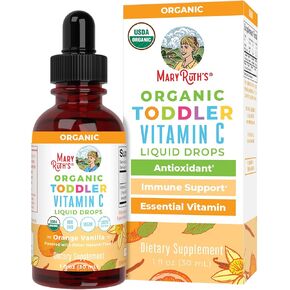Organic Vitamin C Supplement by MaryRuth's | Liquid Vitamin C Liquid Drops for Adults & Kids | Immune Support Supplement for Overall Health | Vegan | Non-GMO | Gluten Free | 4 Fl Oz