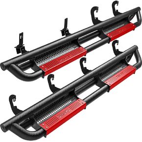 OEDRO 6 inch Running Boards Compatible with 2019-2025 Chevy Silverado/GMC Sierra 1500 Crew Cab, 2020-2025 Silverado/Sierra 2500HD 3500HD Crew Cab, Side Steps with Paintable Step Plates, Black Nerf Bar