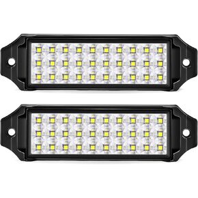 Flush Mount LED Pod Lights, 2PCS 40W Bumper Light Spot Backup Reverse Lights Off-Road Driving Fog Work Lighting 6 Inch LED Light Bar for Truck ATV UTV Boat (White)