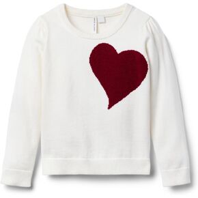 Janie and Jack Girls' Heart Pullover Sweater (Toddler/Little Big Kid)