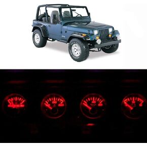 WLJH Bright White Instrument Panel Gauge Cluster Speedometer Tachometer Indicator Bulb Full Led Light Kits Package Replacement For Jeep Wrangler 1992-1995