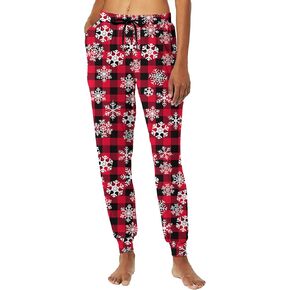 Women's Christmas Pajama Pants Lounge Soft Sleepwear Pj Bottoms with Pockets S-XXL
