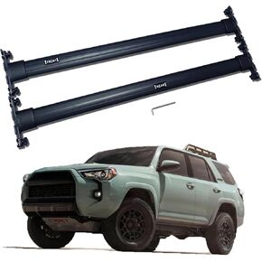 Roof Rack Aluminum Alloy ONLY Rail Cross Bars Rail Fit for 2010-2024 Toyota 4 Runner 4Runner 4-Runner Rack Crossbar Black