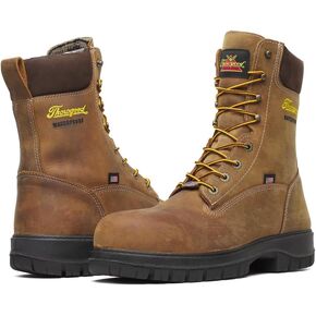 Thorogood 8" Waterproof Work Boots for Men - Insulated & Safety Toe - Genesis Series - Full-Grain Leather with Comfort Insoles & Traction Outsoles