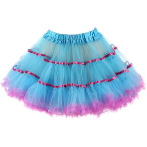 Women's Petticoat Skirt 2-Layered Pleated Tulle Skirt Underskirt Puffy Tutu Ballet Dance Pettiskirts Cosplay Skirt