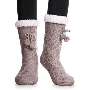 Yebing Womens Non Slip Slipper Socks Winter Warm Soft Cozy Fuzzy Fleece-lined Grippers Home Socks