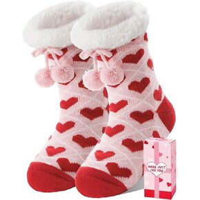 MOGGEI Valentines Day Gifts for Her Womens Slipper Fuzzy Grips Socks Warm Fluffy Winter Thick Thermal Cozy Plush Socks