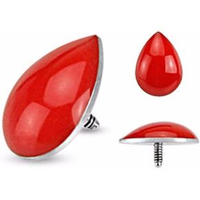 Covet Jewelry Blood Drop Dermal Top 316L Surgical Steel Internally Threaded