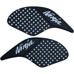 White Gas Fuel Tank Pad Traction Side Fuel Knee Grip Decal Compatible with Kawasaki Ninja 250 300 2008-2016