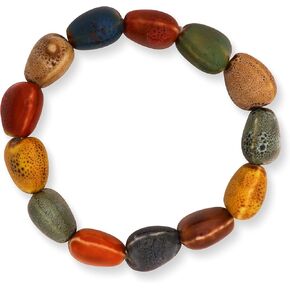 MINACHI Boho Hippie Colorful Ceramic Heart Shaped Beads Strand Bracelet Gift for Women
