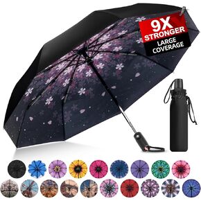 Travel Umbrella for Rain - 2024 Pro-Series Compact Umbrella, Small Umbrella for Backpack, Portable, Lightweight, Windproof, Heavy Duty, Automatic Folding Umbrella