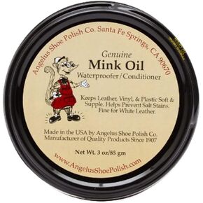 Angelus Mink Oil for Leather Boots 3oz | All-Natural Leather Conditioner, Cleaner, Waterproof, Soften, & Restore- Made in USA