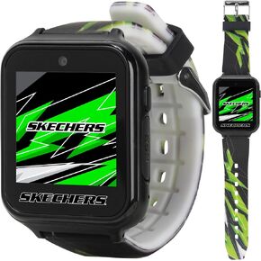 Skechers Kids Smart Watch with Games, Camera, and Fitness Tracker – Touchscreen, Alarm, Timer, and Voice Recorder Features, Stylish Abstract Pattern Strap – Fun and Functional Digital Watch for Boys