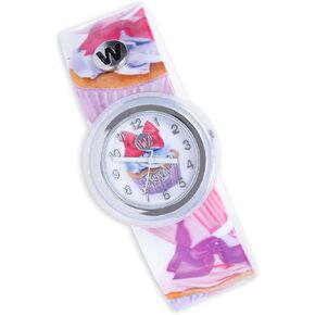 Tag'd Trackable Watch - Watercolor Hearts - Kids Digital Watch, Apple Airtag Compatibility, Rainbow Slap Band, White LED Display, Ages 4+