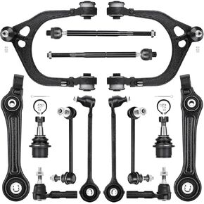 14PCS Front Control Arms with Ball Joints for Chrysler 300 Dodge Challenger Charger Magnum 2WD RWD 2005-2010 | Suspension Kit Tie Rod Ends Sway Bar End Link Replaces K620177 K620178 K620258