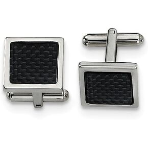 Stainless Steel Black Carbon Fiber Cufflinks