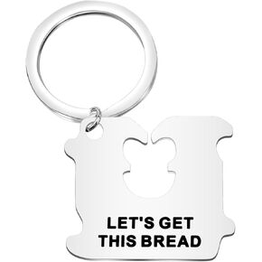 CENWA Let's Get This Bread Bread Bag Clip Keychain Bread Baking Jewelry Sourdough Bread Gift