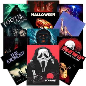 12Pcs Vintage Classic Horror Movie Posters, Creepy Scary Horror Movie Decor, Wall Art Monster Suspense Movie Set Horror Decor for Home Man Cave Dorm Wall Decor, Unframed(8 X 10 Inches) in Saudi Arabia