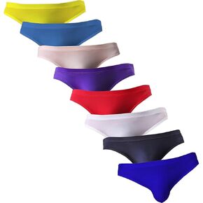 Men's Silky Bikini Underwear Briefs Low Rise Pack