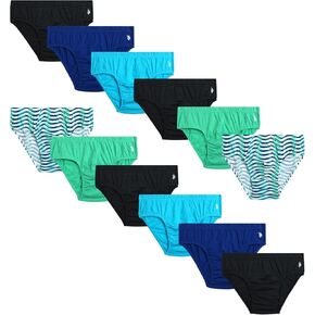 U.S. Polo Assn. Men's Low Rise Briefs - 12 Pack Soft Stretch Cotton Underwear - Men's Briefs with Contour Pouch (Sizes:S-XL)