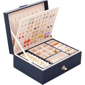Girls Jewelry Box Earring Holder Organizer for Girls Earring Organizer Teen Jewelry Box Organizer for Girls Pink jewelry Boxes for Earrings Necklace Ring Stud Earring Box Organizer for Girls