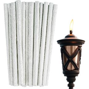 Sukh Oil Lamp Wicks - 20 Pcs Lantern Wick Long Life Fiberglass Torch Wicks Replacement Wicks Wine Bottle Wick for for Patio Lighting Garden Lights DIY Homemade Torch Decor(1/2 inch x 9.85 inch)