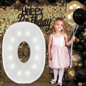 Cool White 4FT Light Up Numbers Pre-Cut Frame Giant Marquee Numbers 1, Mosaic Numbers for Balloons, Light Up Numbers for First 1st 21st Birthday Anniversary Party Decor