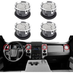 4 قطع من Dasbecan طلاء أسود لتكييف الهواء للوحة أجهزة القياس متوافق مع Ford F150 2009-2014 يستبدل #9L3Z-19893-AA 9L3Z19893AA
