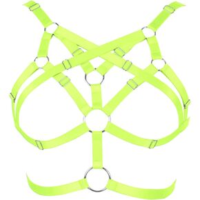 Body Harness for Women Bra Lingerie cage Top Punk Plus Size Chest Strap Belt Stretchy Fabric Festival Rave Adjustable