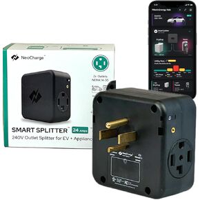 NeoCharge Smart Splitter NEMA 14-50 - Avoid Panel Upgrades/Rewiring, UL Certified, Auto-Switching, Unlock Dual Electric Vehicle (EV) Charging, Save on Installation (240V, 40 Amp)…