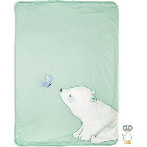 GooseWaddle, Applique Baby Blanket, Super Soft and Snuggly Polyester Blankie, Unique Reversible Designs, Machine Washable, 30"x40" (Parsnip Bunny - Carrot)