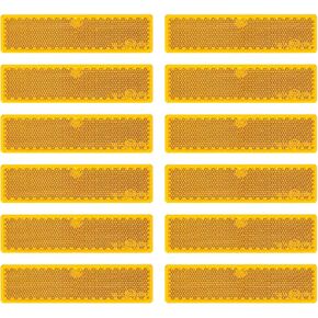 10 Pack Red Self Adhesive Rectangle Reflectors, E24 Approval Road Safety Stick-on Rear Reflectors for Trailer Caravan Truck Lorry or Agricultural Machines