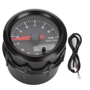 Qiilu 12V Car Tachometer, 52mm / 2in 7 Colors LED Speedometer Tachometer Car Modification Gauge