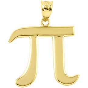 14k Yellow Gold Mathematical Pi Symbol Pendant
