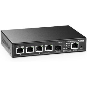 MokerLink 5 Port 2.5G Ethernet Switch, 5 x 2.5GBASE-T Ports, Compatible with 10/100/1000Mbps, Metal Unmanaged Fanless Network Switch