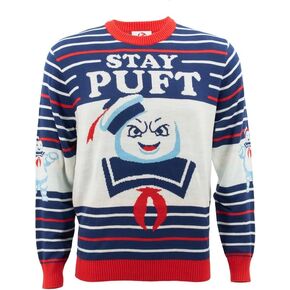 Ripple Junction Ghostbusters Men's Premium Knit Sweater 1980's Classic Comedy Film Officially Licensed