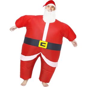 Inflatable Christmas Santa Claus Costume for Adult, Air Blow up Costume Santa Cluas Christmas Full Body Outfit Festival Costume Carnival Costume (Santa Sumo)