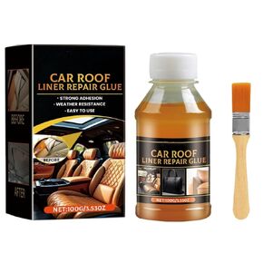 100ml Headliner Repair Glue, Car Repair Adhesive,Car Headliner Adhesive, Car Roof Adhesive, Leather Repair, with Brush, Suitable for Various Repairs, Car Roof Fabric Adhesive(1pcs)
