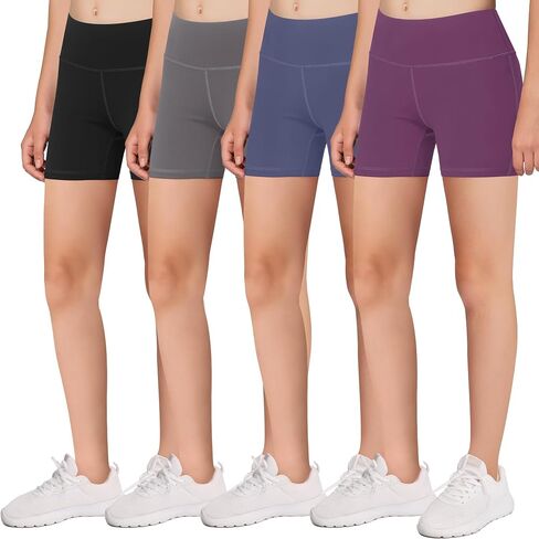 Volleyball Dance Spandex Shorts for Girls - Fit for Biker Yoga Gymnastics Soccer Exercise (Pack of 4) in Saudi Arabia