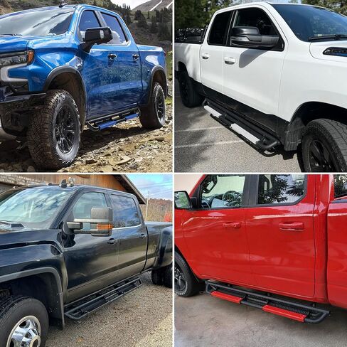 OEDRO 6 inch Running Boards Compatible with 2019-2025 Chevy Silverado/GMC Sierra 1500 Crew Cab, 2020-2025 Silverado/Sierra 2500HD 3500HD Crew Cab, Side Steps with Paintable Step Plates, Black Nerf Bar in Saudi Arabia
