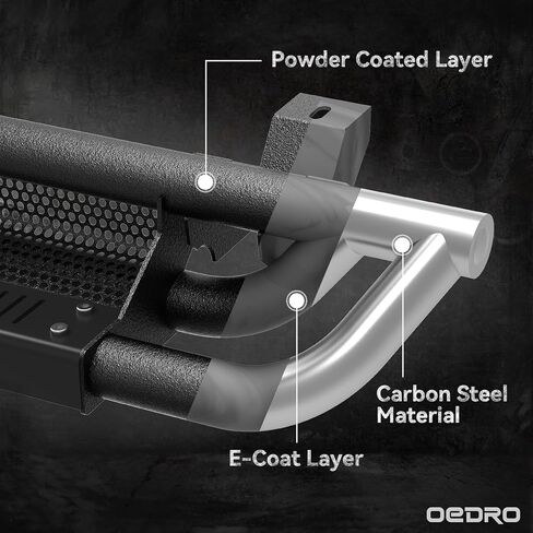 OEDRO 6 inch Running Boards Compatible with 2019-2025 Chevy Silverado/GMC Sierra 1500 Crew Cab, 2020-2025 Silverado/Sierra 2500HD 3500HD Crew Cab, Side Steps with Paintable Step Plates, Black Nerf Bar in Saudi Arabia