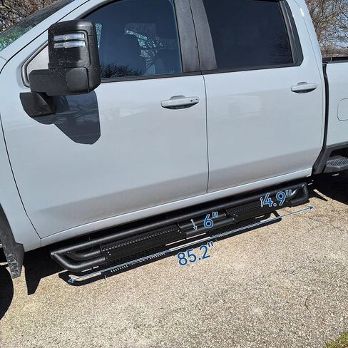 OEDRO 6 inch Running Boards Compatible with 2019-2025 Chevy Silverado/GMC Sierra 1500 Crew Cab, 2020-2025 Silverado/Sierra 2500HD 3500HD Crew Cab, Side Steps with Paintable Step Plates, Black Nerf Bar in Saudi Arabia