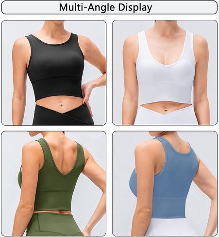 Workout Crop Tank Tops for Women Solid Comfort Sleeveless Shirts for Casual Sports Fitness Yoga Reversible Ribbed Tops in Kuwait