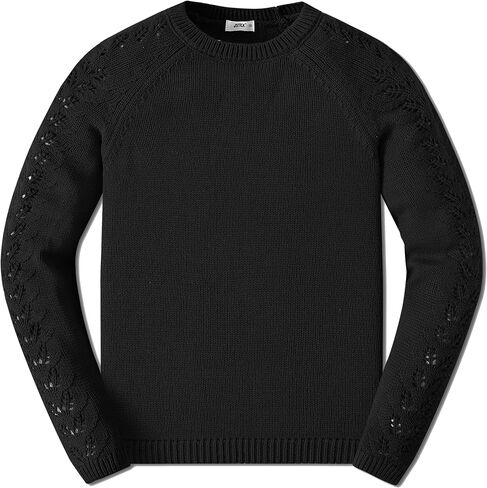 JSTEX Girls Sweaters Casual Kids Pullover Sweater Crew Neck Long Sleeve Knit Jumper Top for Girl Toddler Teen Size 4-14 in Kuwait