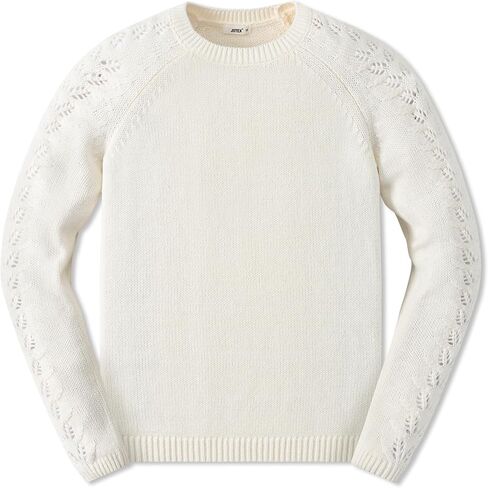 JSTEX Girls Sweaters Casual Kids Pullover Sweater Crew Neck Long Sleeve Knit Jumper Top for Girl Toddler Teen Size 4-14 in Kuwait