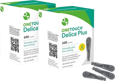 OneTouch Delica Plus Lancets for Diabetes Testing | Fine 30 Gauge Lancets for Blood Test | Diabetic Supplies for Blood Sugar Monitor | Lancets for Lancing Device, 180 Count in Kuwait