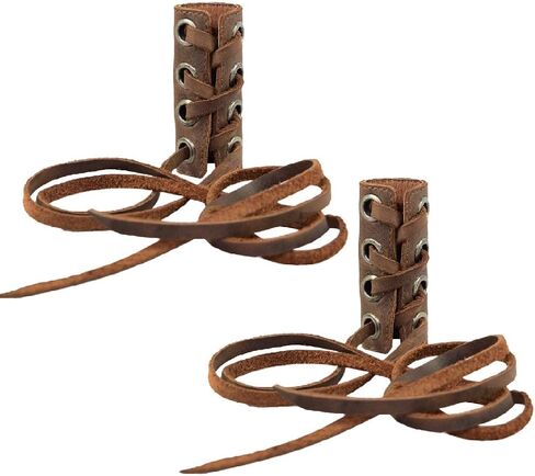 Hide & Drink, Set of 2 Hair Ties for Women, Ponytail/Braid Holder, Wraps, Deadlock Accessories for Ladies, Full Grain Leather, Handmade, Bourbon Brown in Saudi Arabia