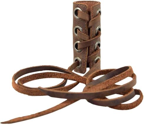 Hide & Drink, Set of 2 Hair Ties for Women, Ponytail/Braid Holder, Wraps, Deadlock Accessories for Ladies, Full Grain Leather, Handmade, Bourbon Brown in Saudi Arabia