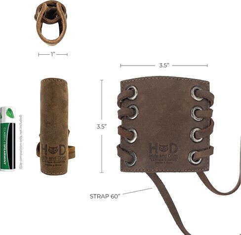 Hide & Drink, Set of 2 Hair Ties for Women, Ponytail/Braid Holder, Wraps, Deadlock Accessories for Ladies, Full Grain Leather, Handmade, Bourbon Brown in Saudi Arabia